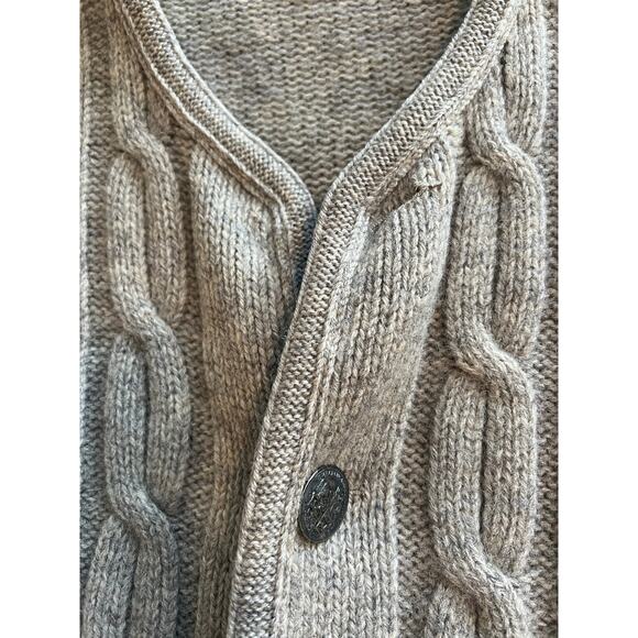Vintage Bergland Wool Cable Knit Cardigan Gray Made in Austria - Men’s L - Picture 8 of 10